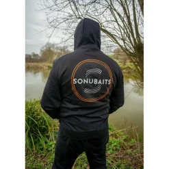 Sweat Homme Sonubaits 1/4 Zip Hoodie With Phone Pocket - Noir/Orange