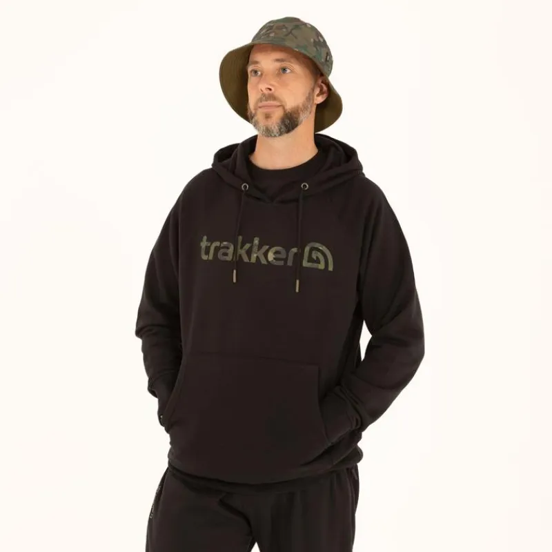 Trakker Sweat Homme Cr Logo Hoody Black Camo - Noir * Sweats & Polaires
