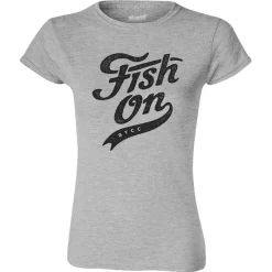 Cyril Chauquet Tee Shirt Manches Courtes Femme Fish On Vintage - Gris * Calendriers De L'Avent|Calendriers De L'Avent