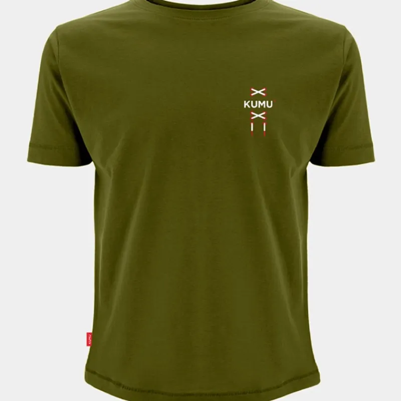 Kumu Tee Shirt Manches Courtes Homme Earn Your Stripes - Kaki * T-Shirts, Polos & Chemises