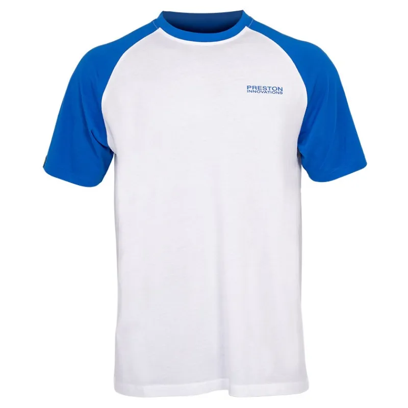 Preston Innovations Tee Shirt Manches Courtes Homme Lightweight White Raglan - Blanc * T-Shirts, Polos & Chemises