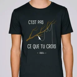 Monsieur Pêcheur Tee Shirt Manches Courtes Homme C'est Pas Ce Que Tu Crois - Noir * Calendriers De L'Avent|Calendriers De L'Avent