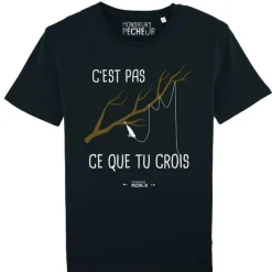Monsieur Pêcheur Tee Shirt Manches Courtes Homme C'est Pas Ce Que Tu Crois - Noir * Calendriers De L'Avent|Calendriers De L'Avent