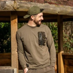Nash Tee Shirt Manches Courtes Homme Zt Hd Long Sleeve - Kaki * T-Shirts, Polos & Chemises