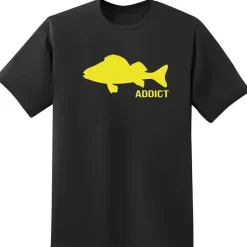 Fishxplorer Tee Shirt Manches Courtes Homme Addict Perche - Noir * T-Shirts, Polos & Chemises
