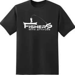 Fishxplorer Tee Shirt Manches Courtes Homme Fisher With Attitude - Noir * Cadeaux & Décoration|Cadeaux & Décoration