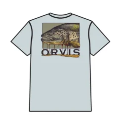 Orvis Tee Shirt Manches Longues Homme Dripping Trout - Bleu * T-Shirts, Polos & Chemises