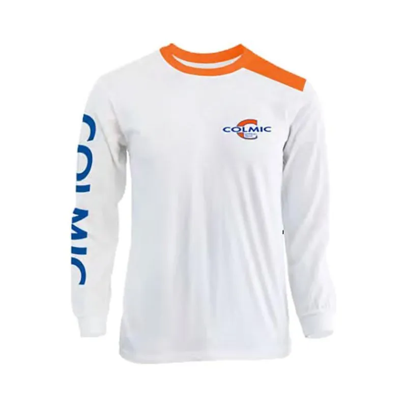 Colmic Tee Shirt Manches Longues Homme - Blanc/Orange * T-Shirts, Polos & Chemises