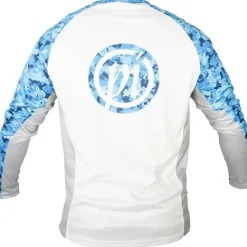 Preston Innovations Tee Shirt Manches Longues Homme Performance Sun Shirt Upf-35 - Blanc/Bleu * T-Shirts, Polos & Chemises