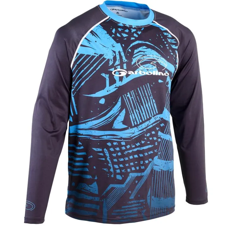 Tee Shirt Manches Longues Homme Garbolino Uv Protect 80'S - Noir/Bleu