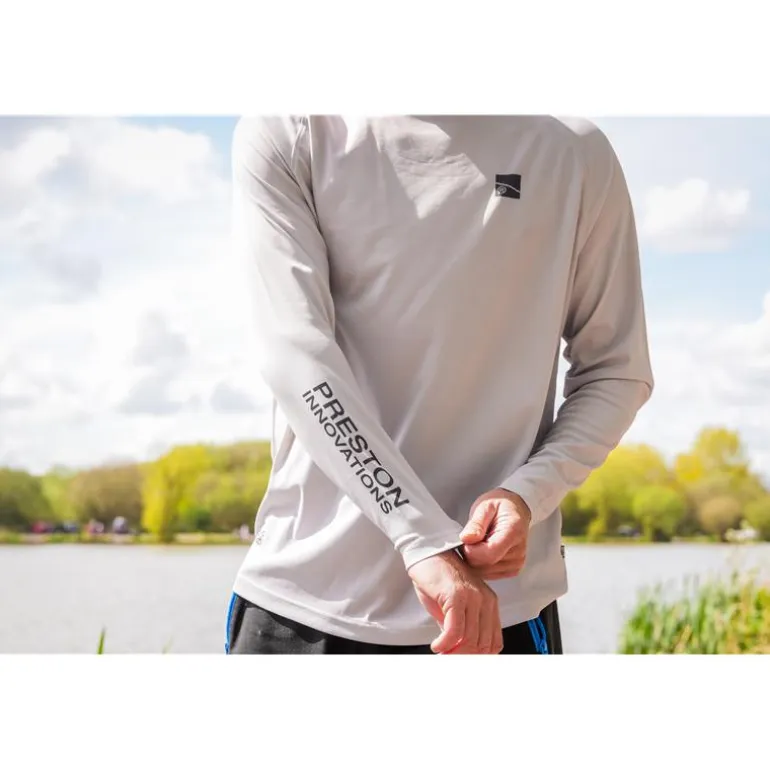 Tee Shirt Manches Longues Homme Preston Innovations Performance Sun Shirt Upf-40 - Gris