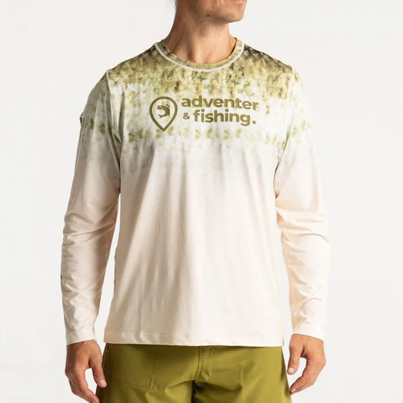 Adventer & Fishing Tee Shirt Manches Longues Homme Bozed Anti Uv - Black Bass * Anti-Uv