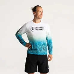 Adventer & Fishing Tee Shirt Manches Longues Homme Bozed Anti Uv - Bleu * Anti-Uv