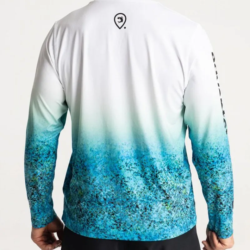 Adventer & Fishing Tee Shirt Manches Longues Homme Bozed Anti Uv - Bleu * Anti-Uv