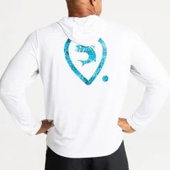 Adventer & Fishing Tee Shirt Manches Longues Homme Golon Anti Uv - Blanc/Bleu * Anti-Uv