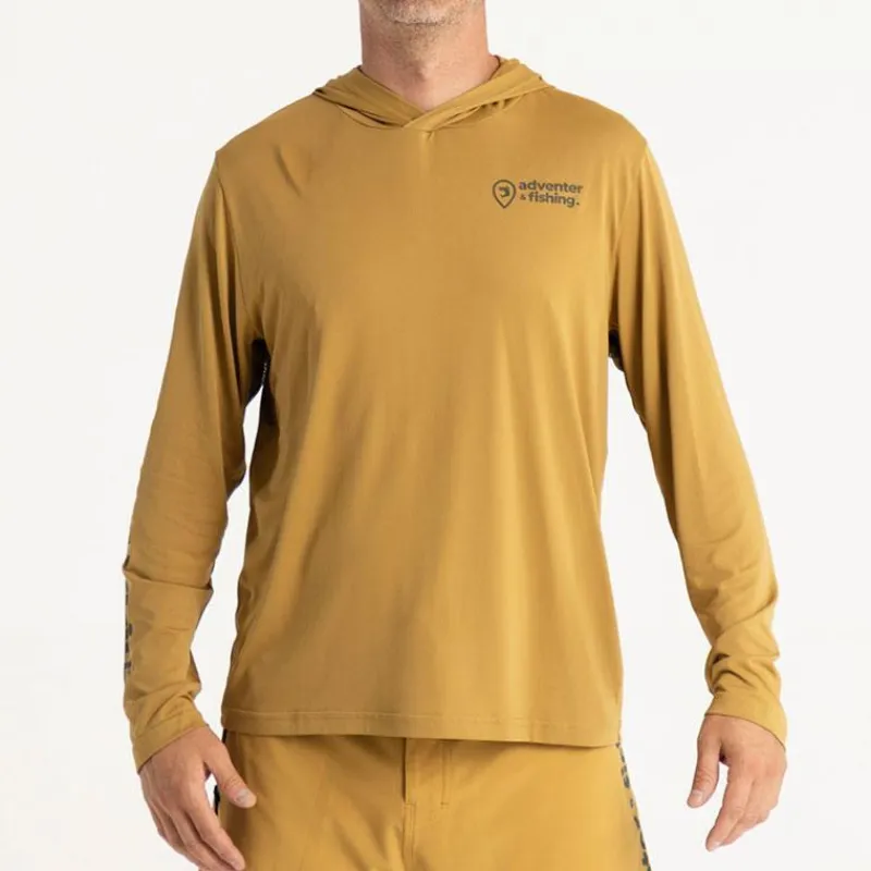 Adventer & Fishing Tee Shirt Manches Longues Homme Golon Anti Uv - Jaune * Anti-Uv