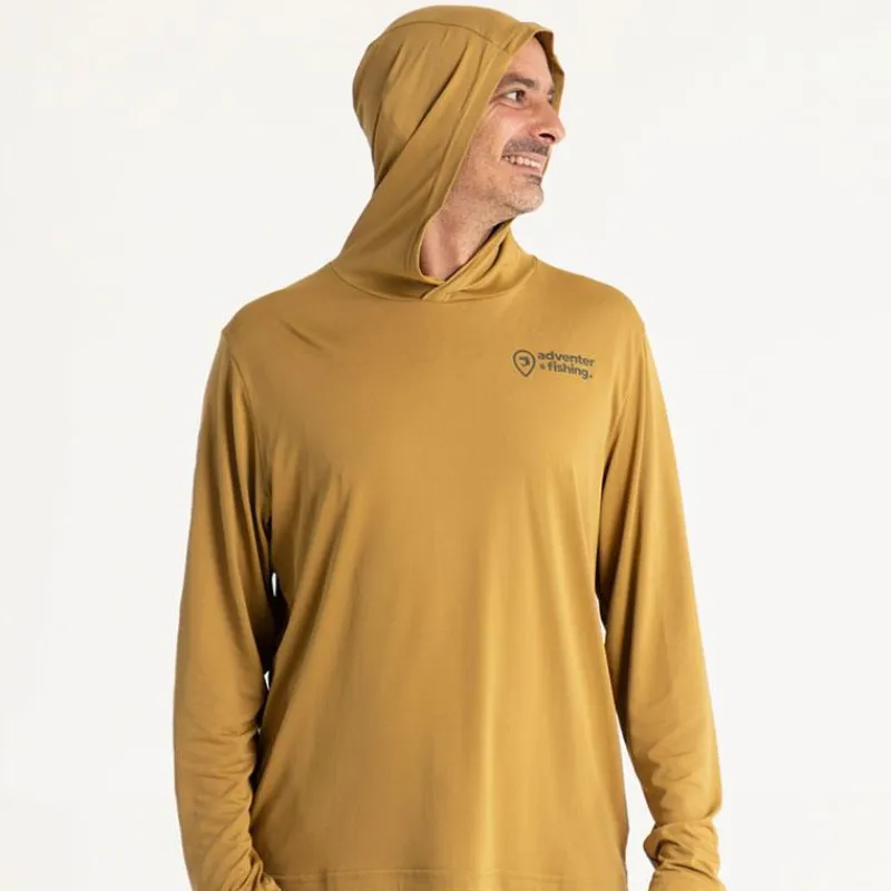 Adventer & Fishing Tee Shirt Manches Longues Homme Golon Anti Uv - Jaune * Anti-Uv