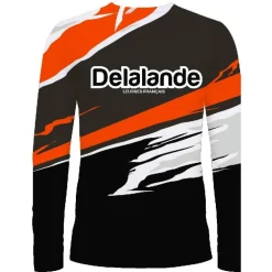 Tee Shirt Manches Longues Homme Delalande Flexair - Noir/Orange