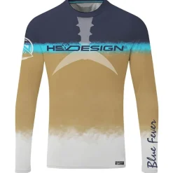Hot Spot Design Tee Shirt Manches Longues Homme Ocean Performance Tuna - Bleu/Gold * Anti-Uv