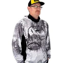 Black Cat Tee Shirt Manches Longues Homme Sun Jersey - Gris/Blanc * Anti-Uv