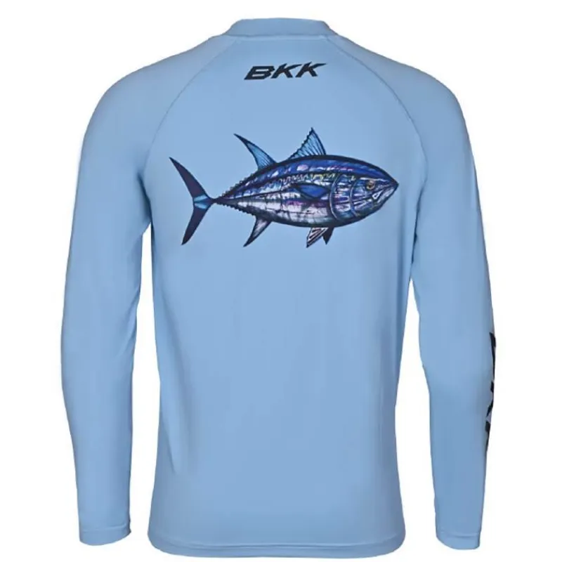 BKK Tee Shirt Manches Longues Homme Long Sleeve Performance Shirt Barramundi - Bleu Clair * Anti-Uv