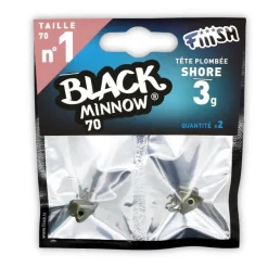 Fiiish Tete Plombee Black Minnow Shore * Têtes Plombées|Têtes Plombées