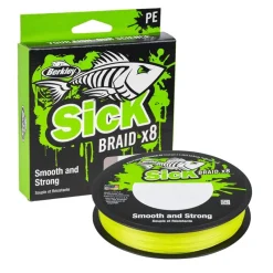Berkley Tresse Sick Braid Hi Viz Fluo Green - 150M * Fils - Tresses - Bdl Carnassier