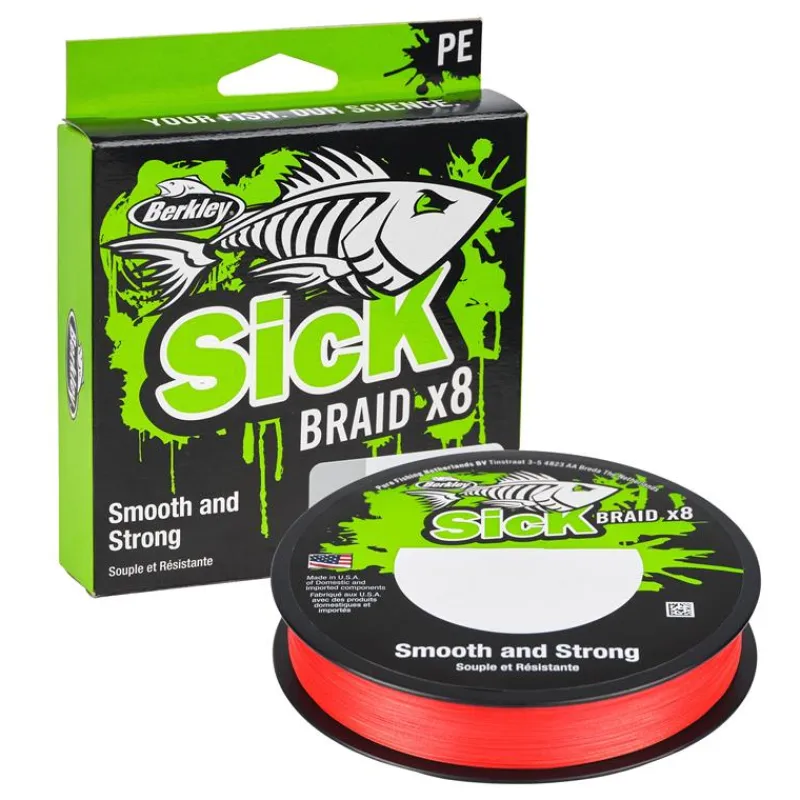 Berkley Tresse Sick Braid Red - 150M * Fils - Tresses - Bdl Carnassier