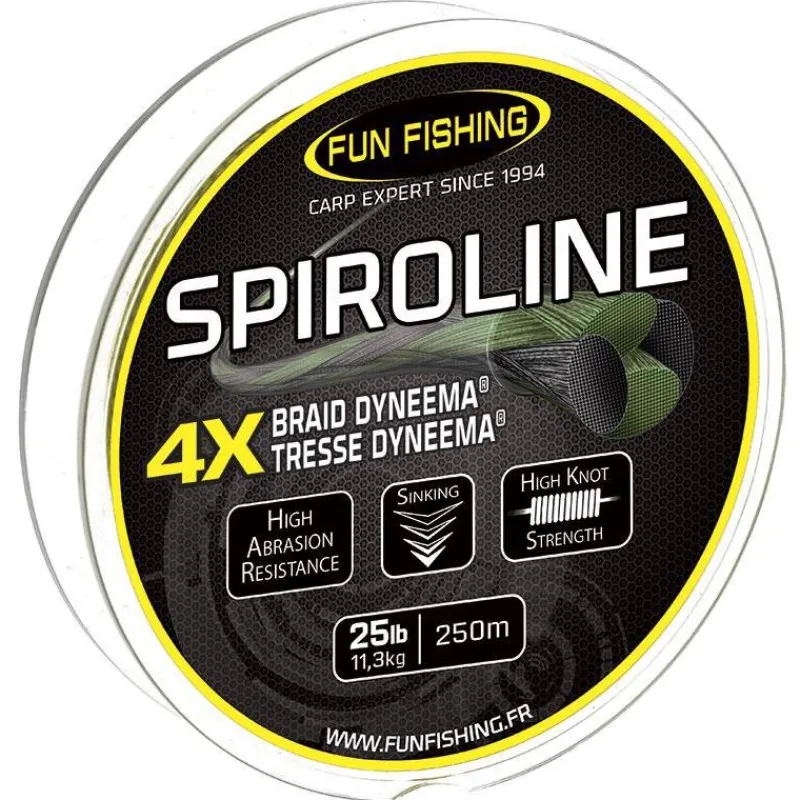 Fun Fishing Tresse Carpe Spiroline - 250M * Fils - Tresses Carpe