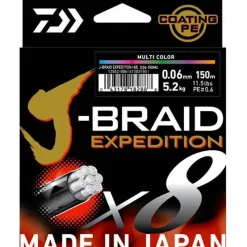 Daiwa Tresse J-Braid Expedition X8 Multicolore - 300M * Tresses - Fils - Bdl Mer