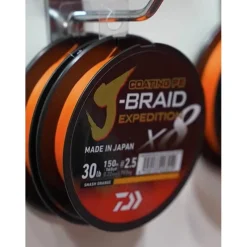 Daiwa Tresse J-Braid Expedition X8 Smash Orange - 300M * Fils - Tresses - Bdl Carnassier|Tresses - Fils - Bdl Mer