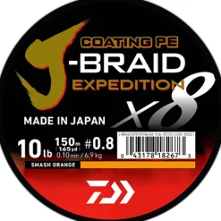 Daiwa Tresse J-Braid Expedition X8 Smash Orange - 300M * Fils - Tresses - Bdl Carnassier|Tresses - Fils - Bdl Mer