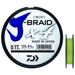 Daiwa Tresse J Braid X4b Jaune - 270M * Fils - Tresses Silure|Fils - Tresses - Bdl Carnassier