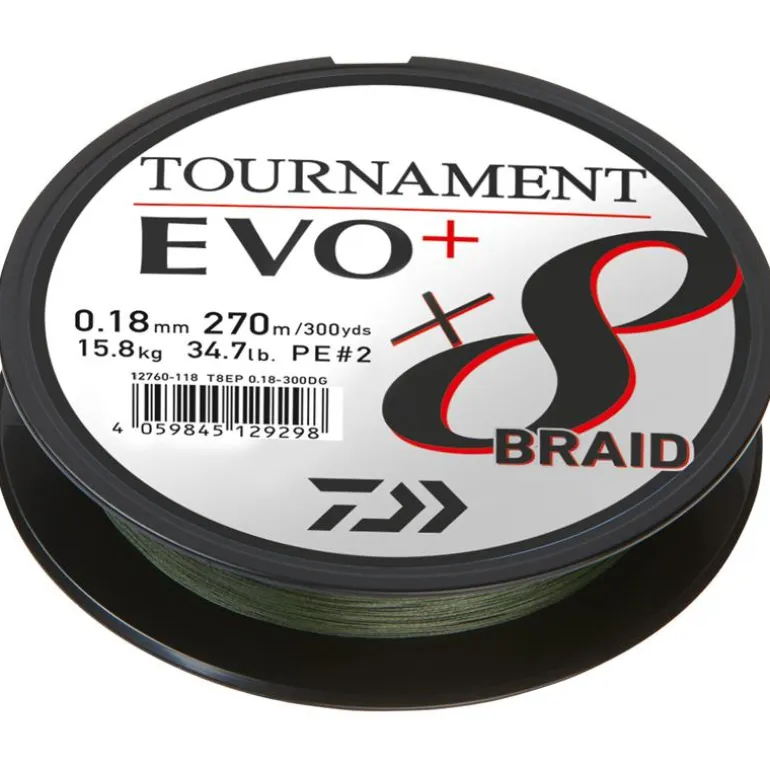 Tresse Daiwa Tournament 8 Braid Evo+ - Vert - 270M