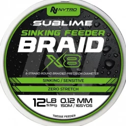 Nytro Tresse Sublime X8 Sinking Feeder Braid - 150M * Fils - Tresses Coup & Anglaise