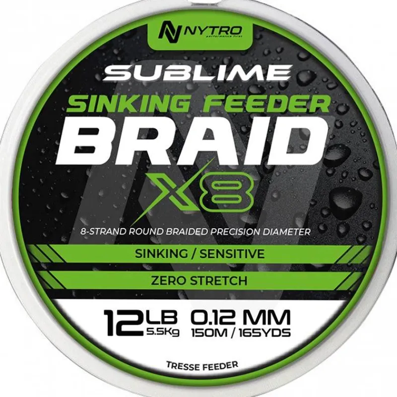 Nytro Tresse Sublime X8 Sinking Feeder Braid - 150M * Fils - Tresses Coup & Anglaise