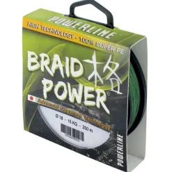 Powerline Tresse Braid Power - Vert - 250M * Fils - Tresses Carpe|Fils - Tresses - Bdl Carnassier