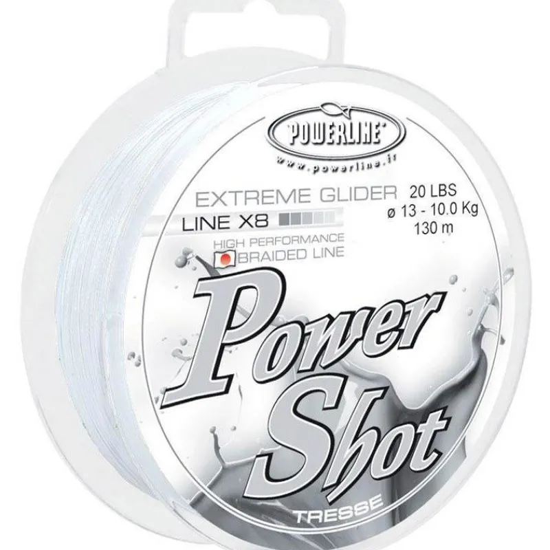 Powerline Tresse Power Shot Blanc - 130M * Fils - Tresses - Bdl Carnassier|Tresses - Fils - Bdl Mer