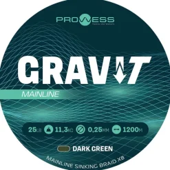 Prowess Tresse Gravi-T Mainline Braid X8 - 1200M * Fils - Tresses Carpe