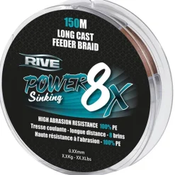 Rive Tresse Power 8X Sinking - 150M * Feeder|Fils - Tresses Coup & Anglaise