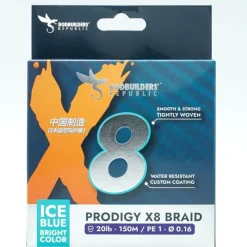 Rodbuilders Republic Tresse Prodigy X8 Braid - Ice Blue - 150M * Tresses - Fils - Bdl Mer