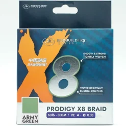 Rodbuilders Republic Tresse Prodigy X8 Braid - Army Green - 300M * Tresses - Fils - Bdl Mer