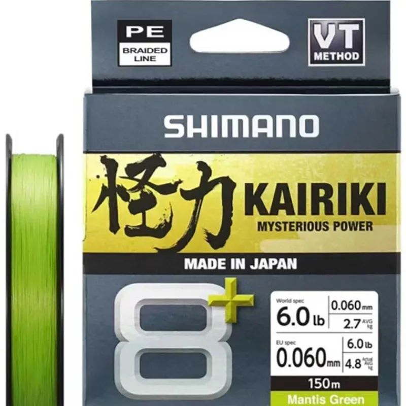 Shimano Tresse Kairiki 8+ Mantis Green - 300M * Tresses - Fils - Bdl Mer