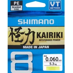 Shimano Tresse Kairiki Sx8 Jaune - 300M * Fils - Tresses Silure