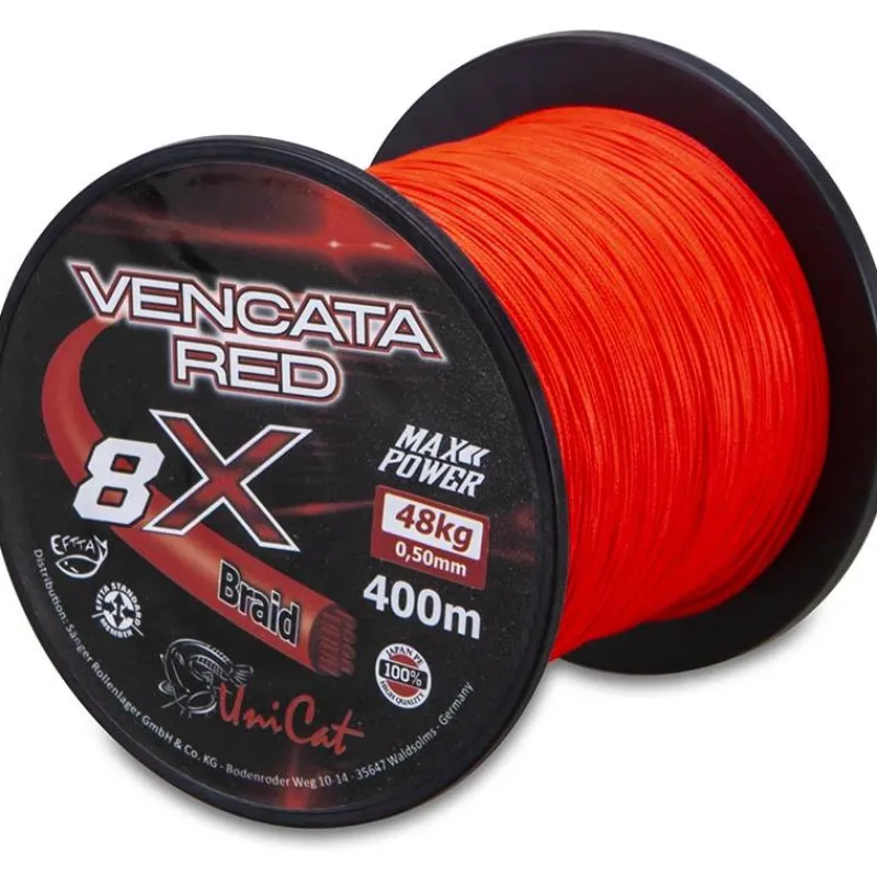 UniCat Tresse Vencata Red 8X - 400M * Fils - Tresses Silure