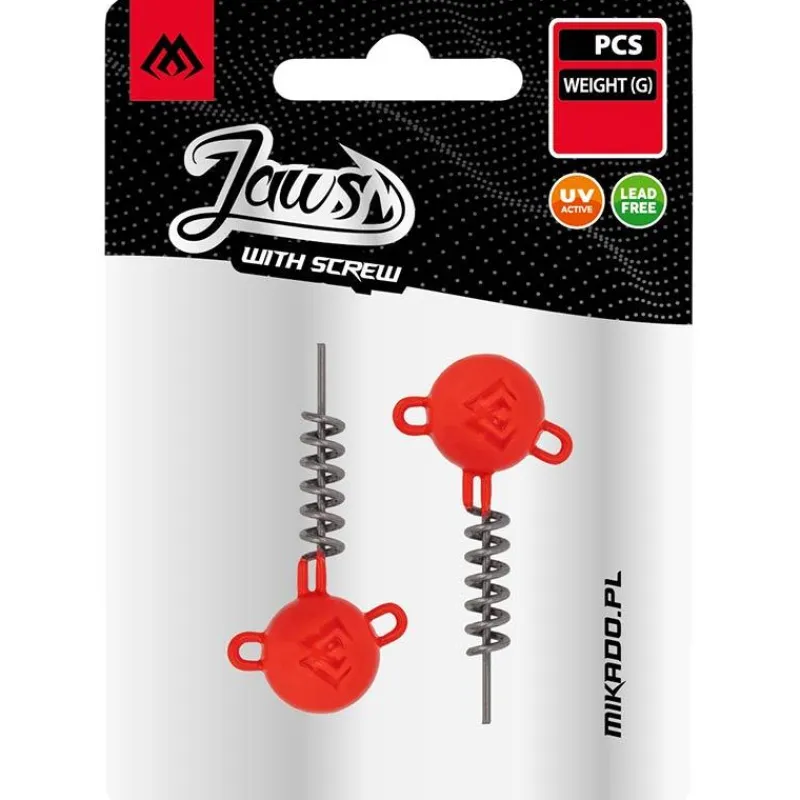 Mikado Tête Plombée Jaws Avec Vis Uv Orange * Têtes Plombées